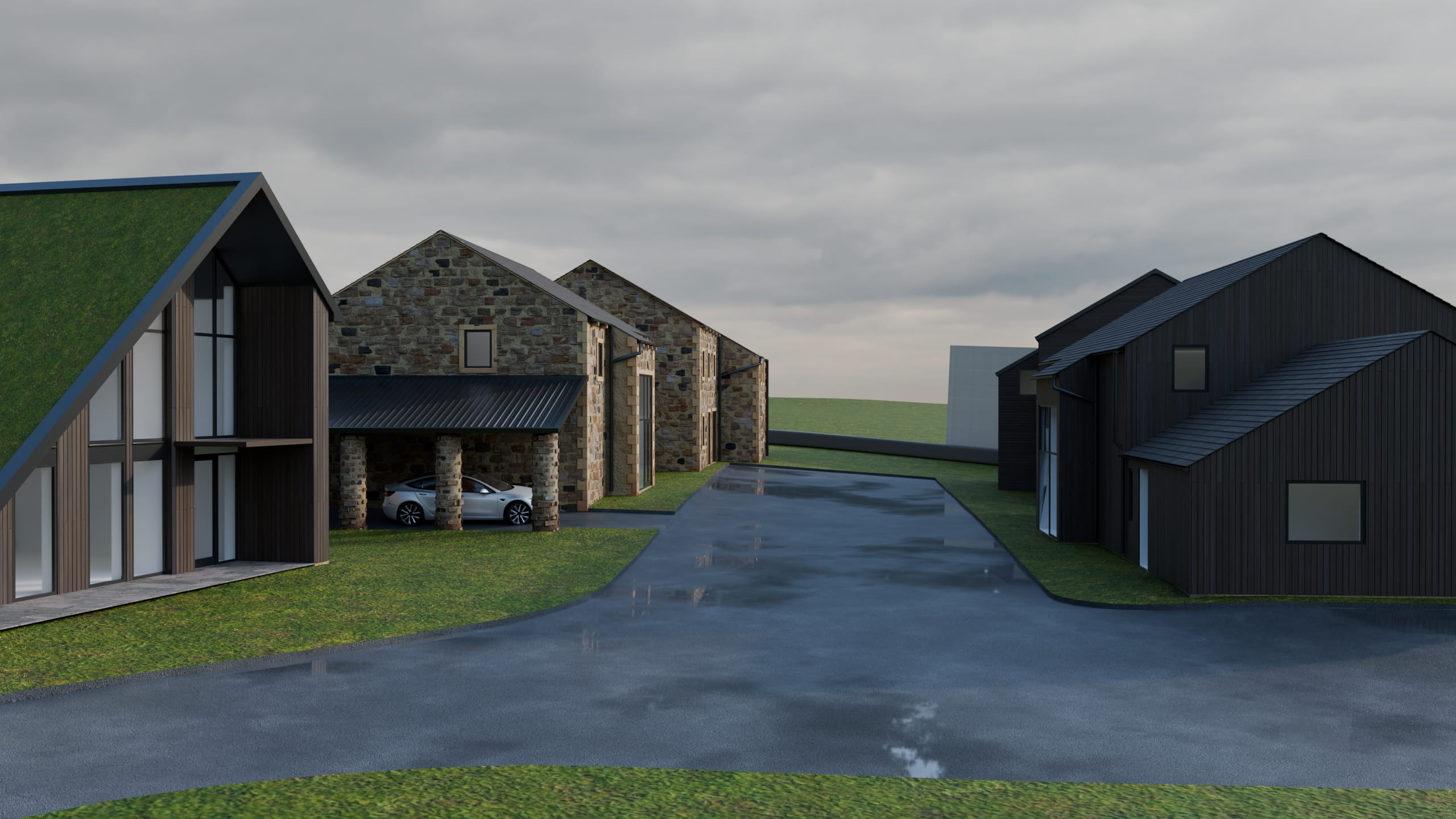 Acrehowe's Squire Farm 3d exterior West