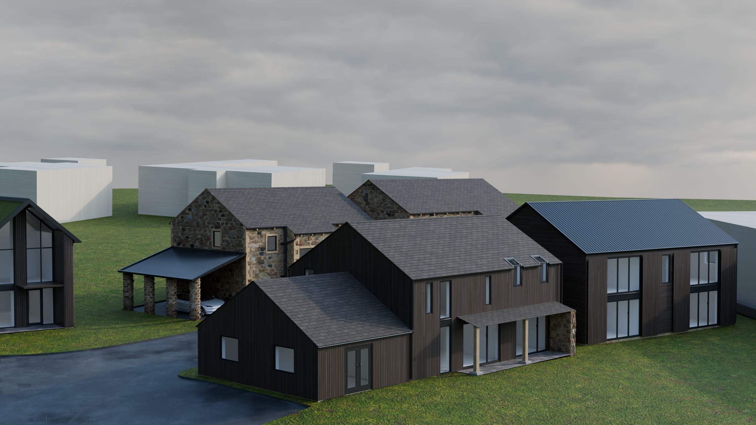 Acrehowe's Squire Farm 3d exterior South
