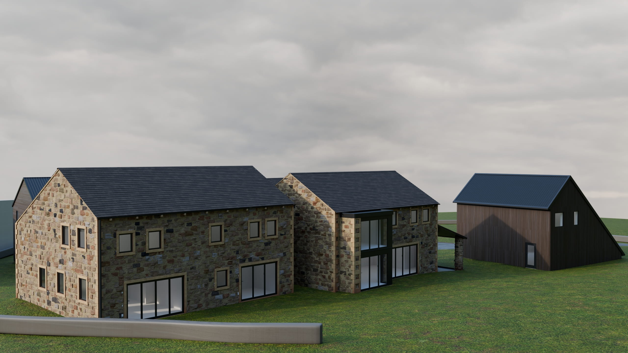 Acrehowe's Squire Farm 3d exterior North