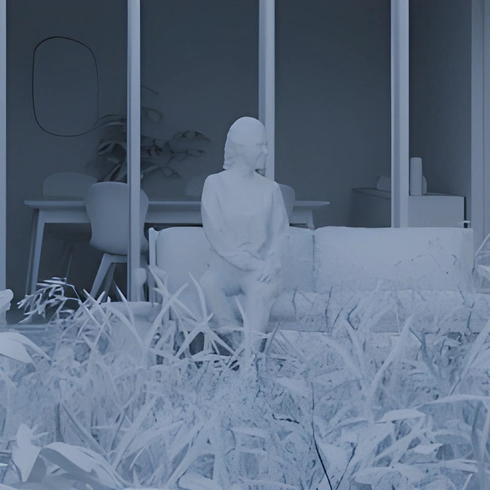 forest villa 3d clay person