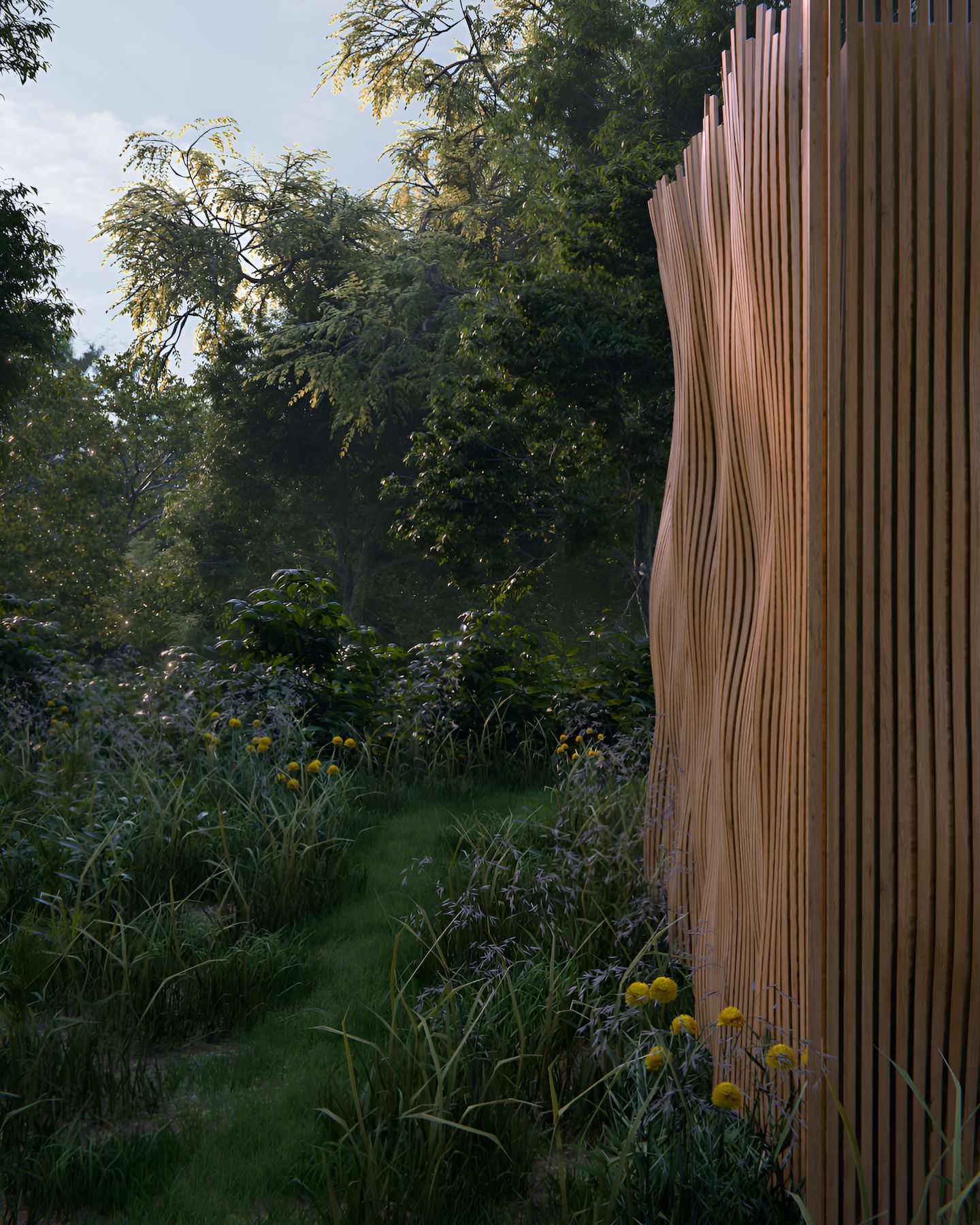 forest villa 3d facade option 2