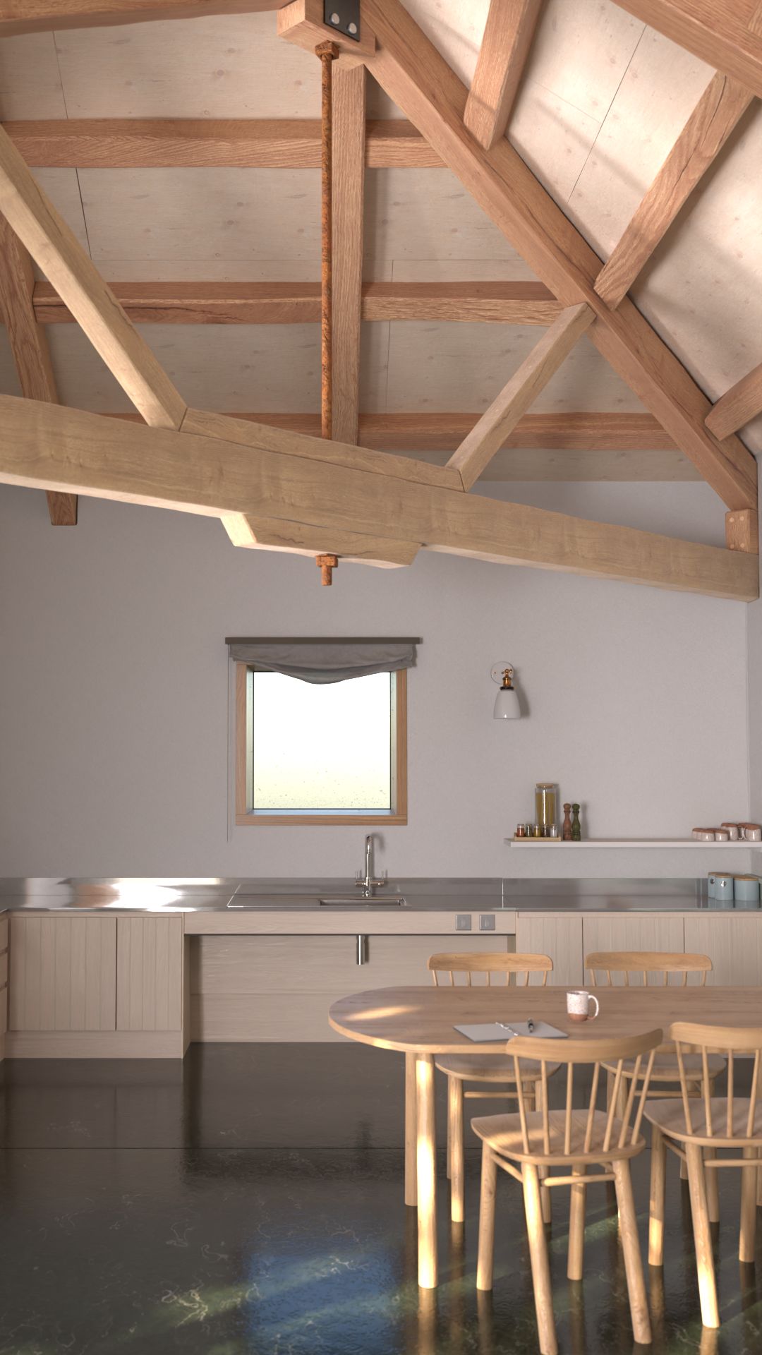 Wraxall Yard clay interior visualisation by Willem Butler